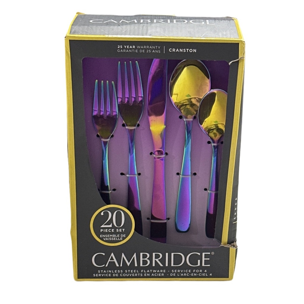 CAMBRIDGE CRANSTON rainbow mirror 20 piece flatwear set, BNIB.